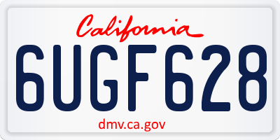 CA license plate 6UGF628