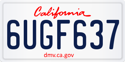 CA license plate 6UGF637