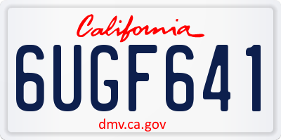 CA license plate 6UGF641