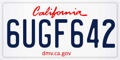 CA license plate 6UGF642