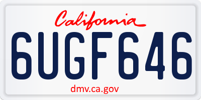 CA license plate 6UGF646