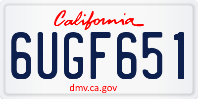 CA license plate 6UGF651