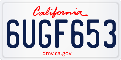 CA license plate 6UGF653