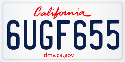 CA license plate 6UGF655
