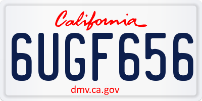 CA license plate 6UGF656