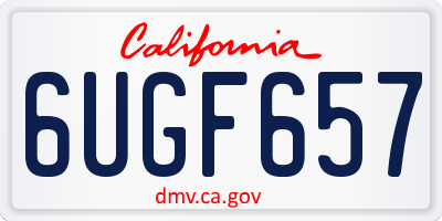 CA license plate 6UGF657