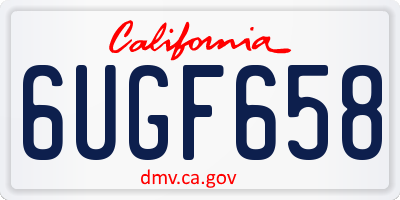 CA license plate 6UGF658
