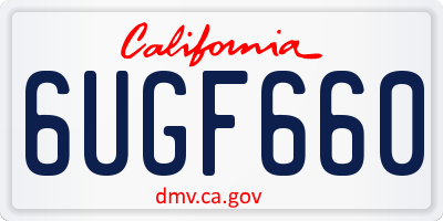 CA license plate 6UGF660