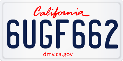 CA license plate 6UGF662