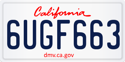 CA license plate 6UGF663