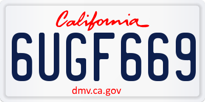 CA license plate 6UGF669