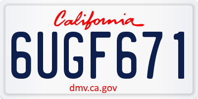 CA license plate 6UGF671