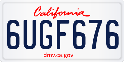 CA license plate 6UGF676