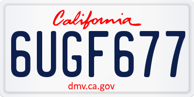 CA license plate 6UGF677