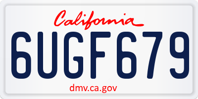 CA license plate 6UGF679