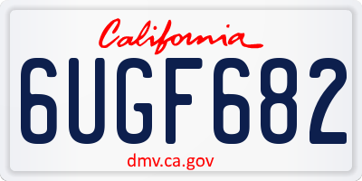 CA license plate 6UGF682