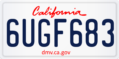 CA license plate 6UGF683