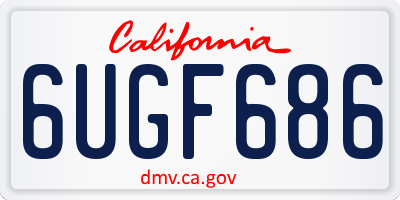 CA license plate 6UGF686