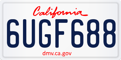 CA license plate 6UGF688