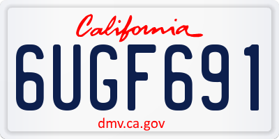 CA license plate 6UGF691
