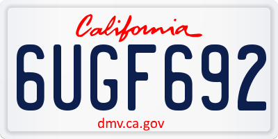 CA license plate 6UGF692