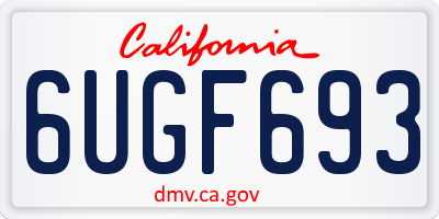 CA license plate 6UGF693