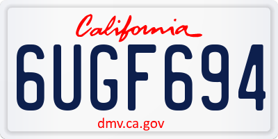 CA license plate 6UGF694