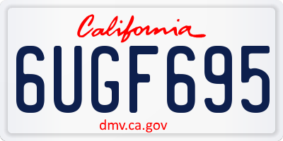 CA license plate 6UGF695