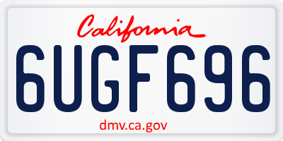 CA license plate 6UGF696