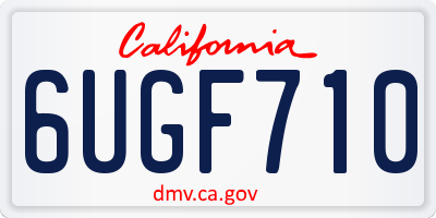 CA license plate 6UGF710
