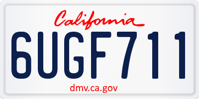 CA license plate 6UGF711