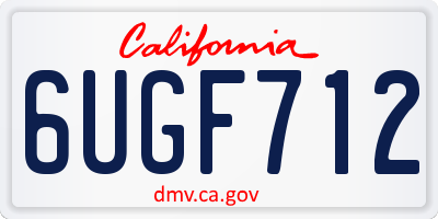 CA license plate 6UGF712