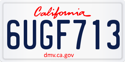 CA license plate 6UGF713