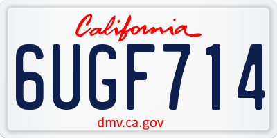 CA license plate 6UGF714