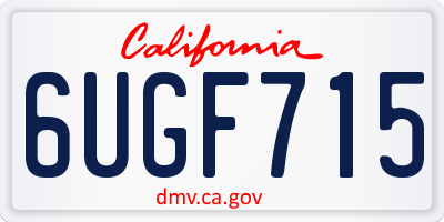 CA license plate 6UGF715