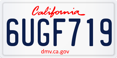 CA license plate 6UGF719