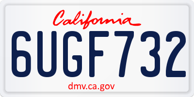 CA license plate 6UGF732