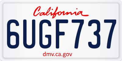 CA license plate 6UGF737