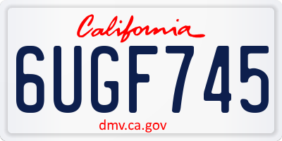CA license plate 6UGF745
