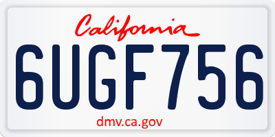 CA license plate 6UGF756