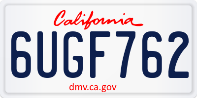 CA license plate 6UGF762