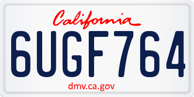 CA license plate 6UGF764