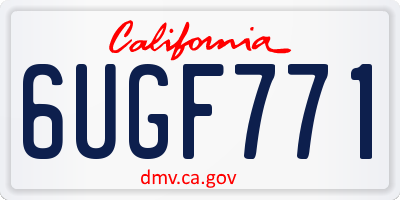 CA license plate 6UGF771