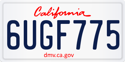 CA license plate 6UGF775