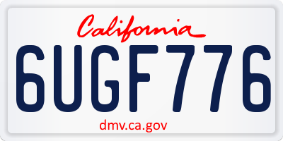 CA license plate 6UGF776