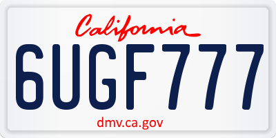 CA license plate 6UGF777