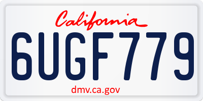 CA license plate 6UGF779