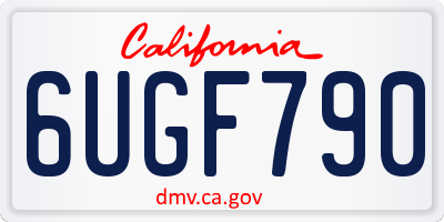 CA license plate 6UGF790
