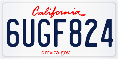 CA license plate 6UGF824
