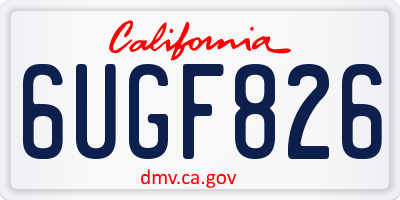 CA license plate 6UGF826